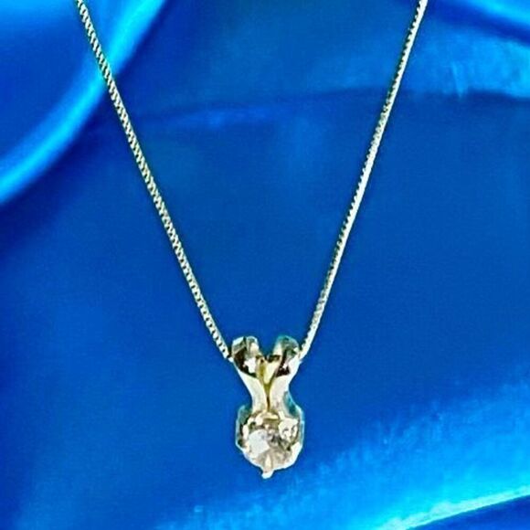 AFT# Sterling 925 Silver & Sim Diamond Necklace - Picture 3 of 11